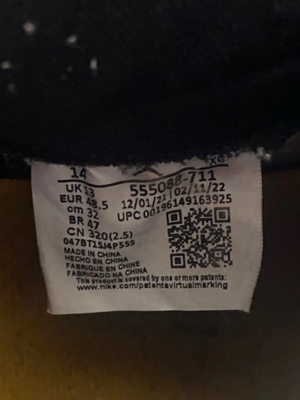 Nike Air Jordan 1 Retro High OG Taxi Yellow Toe 555088-711 Men's Size 14
